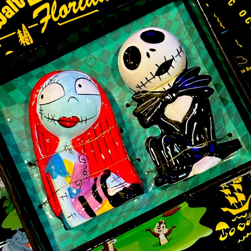 Disney Jack Skellington and Sally salt and pepper shakers. Happy Halloween!!!!